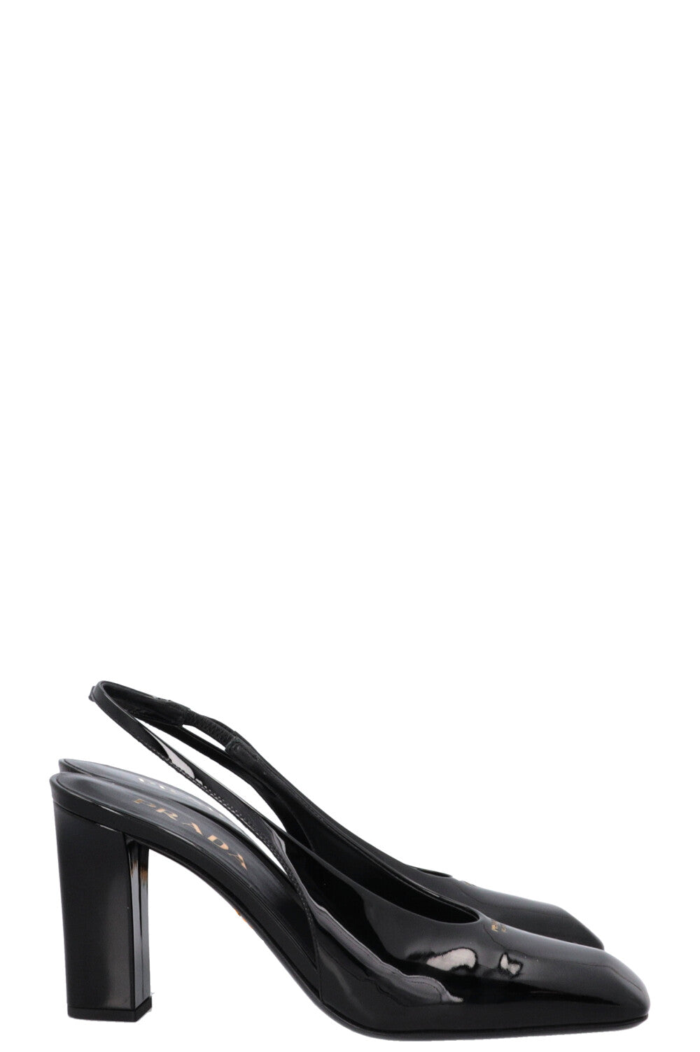 Escarpins à bride arrière PRADA vernis noir