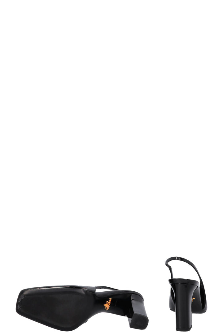 Escarpins à bride arrière PRADA vernis noir