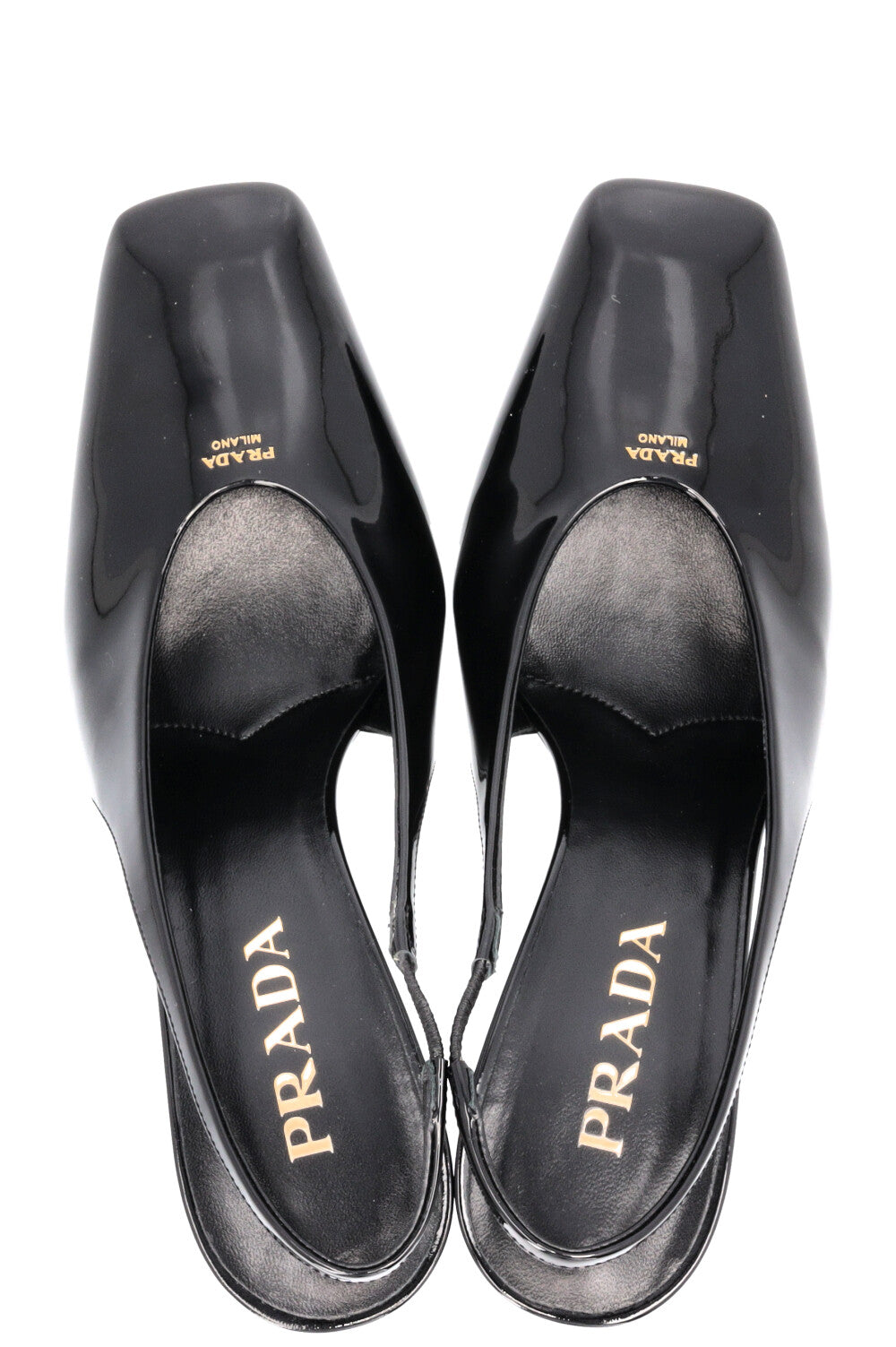 Escarpins à bride arrière PRADA vernis noir