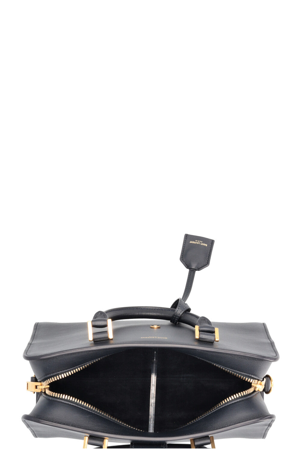 SAINT LAURENT Cabas Baby 2 Ways Top Handle Bag Navy