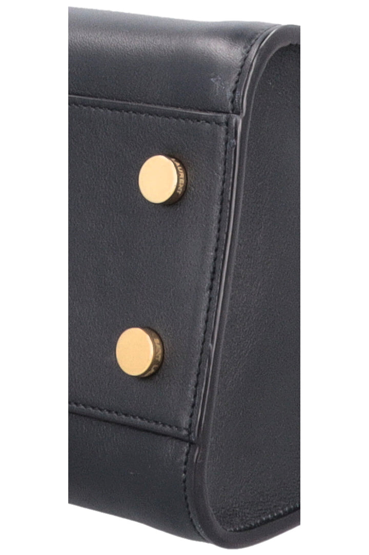 SAINT LAURENT Cabas Baby 2 Ways Top Handle Bag Navy