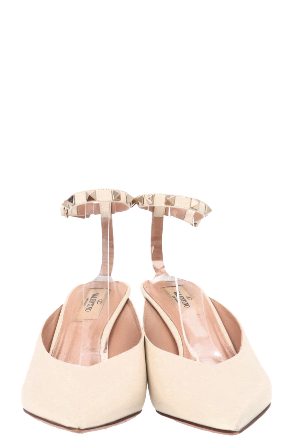 Mules VALENTINO Rockstud Slinkback Blanc cassé