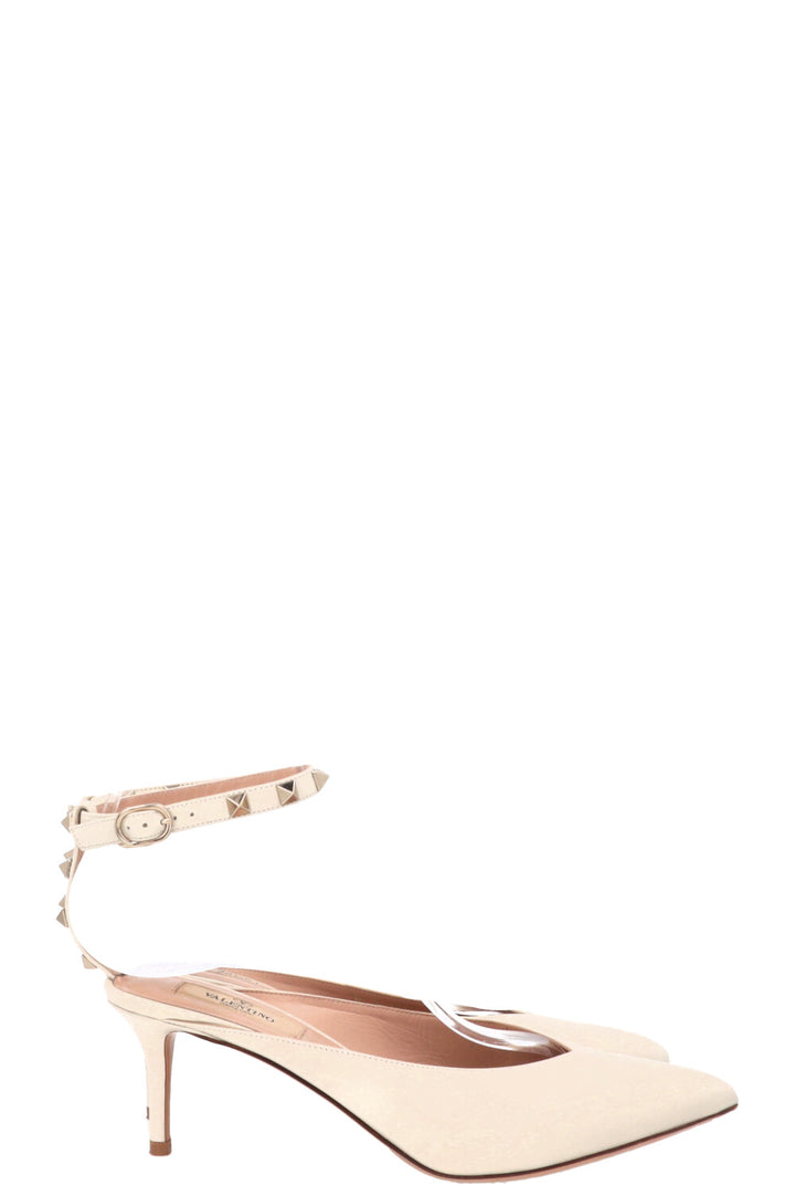Mules VALENTINO Rockstud Slinkback Blanc cassé