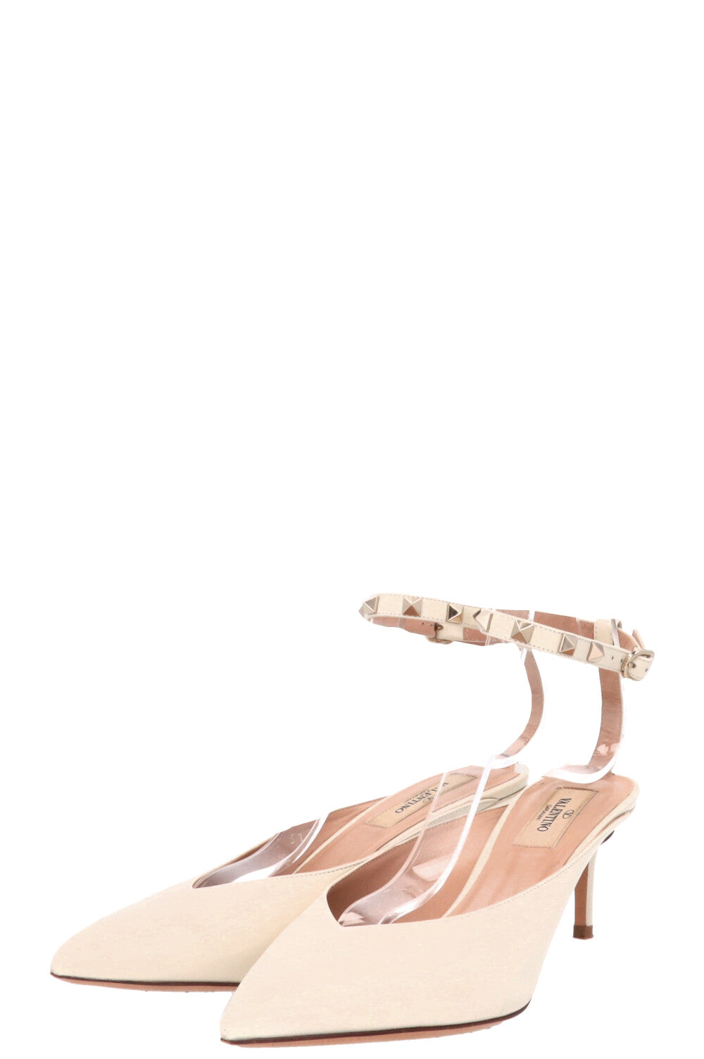 Mules VALENTINO Rockstud Slinkback Blanc cassé