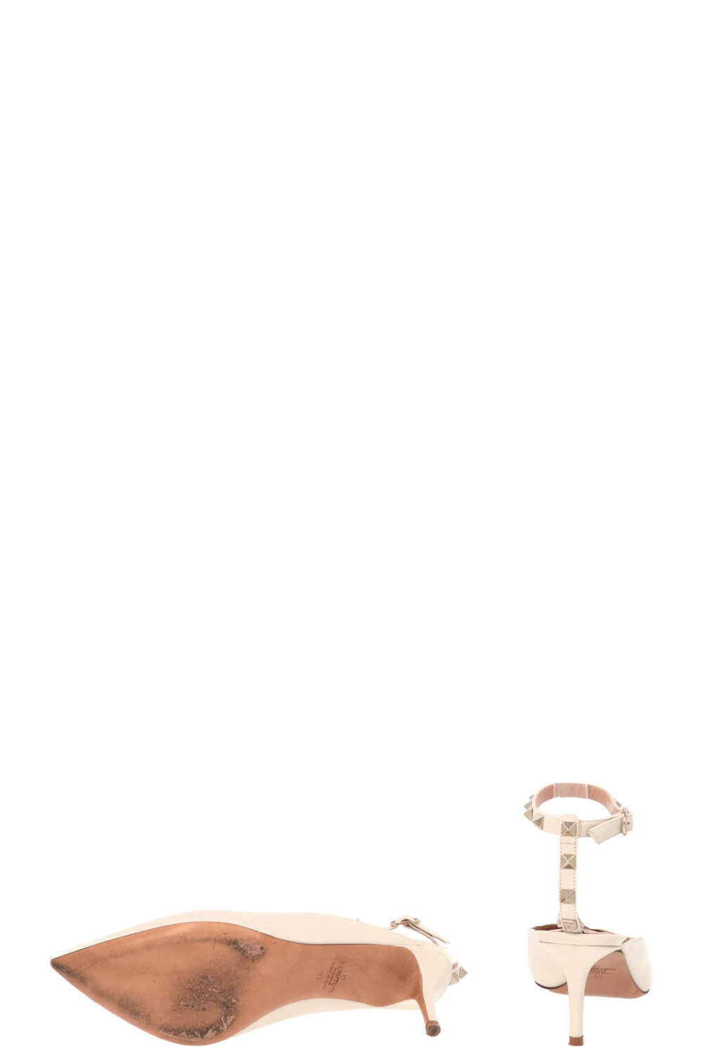 Mules VALENTINO Rockstud Slinkback Blanc cassé