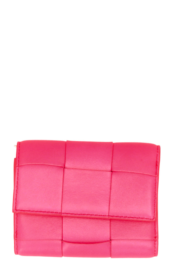 Portefeuille Cassette à trois volets BOTTEGA VENETA, petit modèle rose