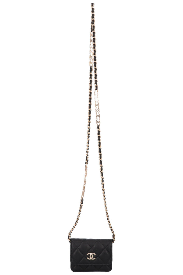 CHANEL Micro Classic Flap Bag Black Caviar