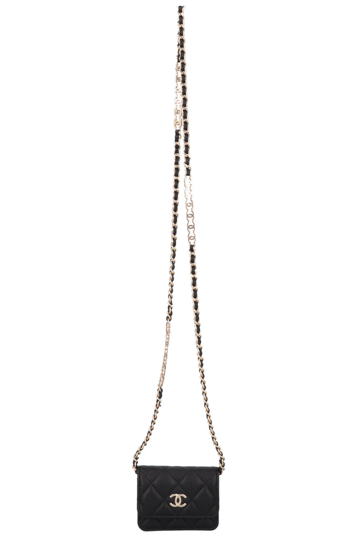 CHANEL Micro Classic Flap Bag Black Caviar