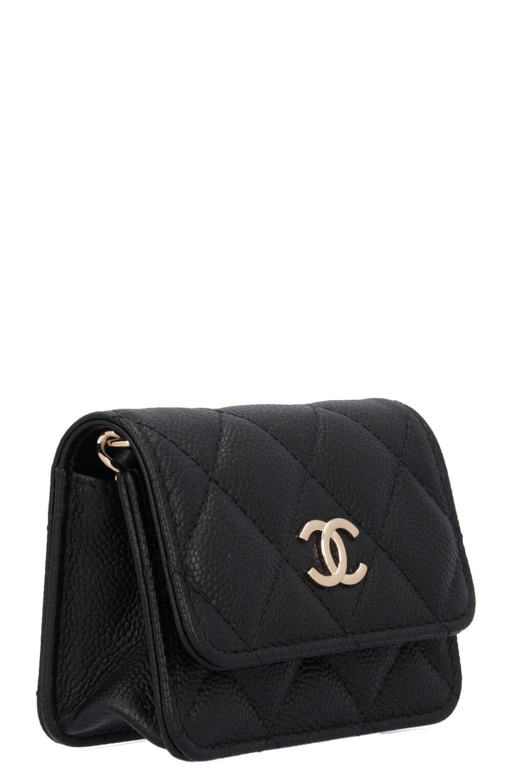 CHANEL Micro Classic Flap Bag Black Caviar