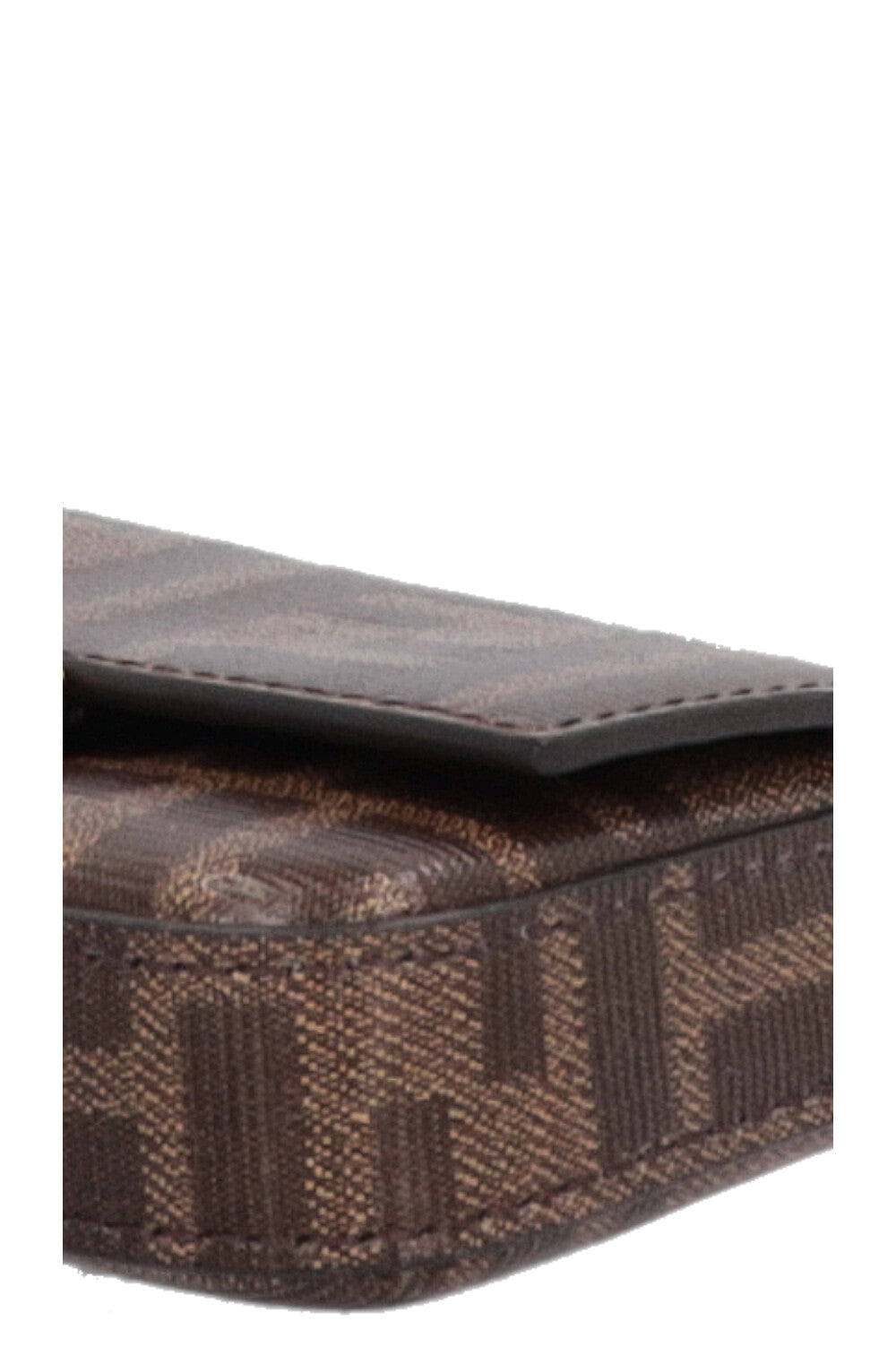 Sac à breloques FENDI Chain Baguette en toile enduite Zucca