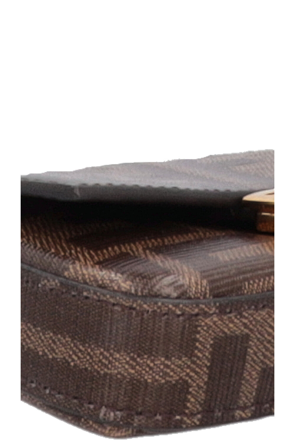 Sac à breloques FENDI Chain Baguette en toile enduite Zucca