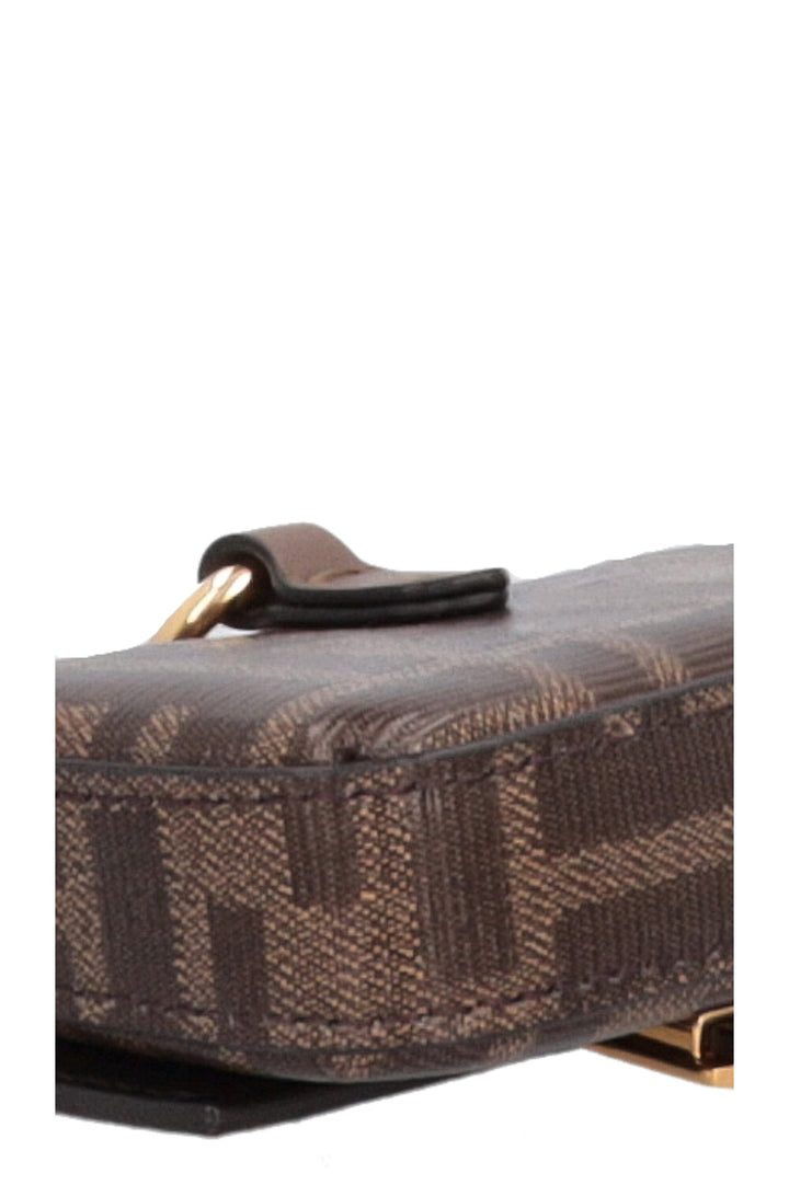 Sac à breloques FENDI Chain Baguette en toile enduite Zucca