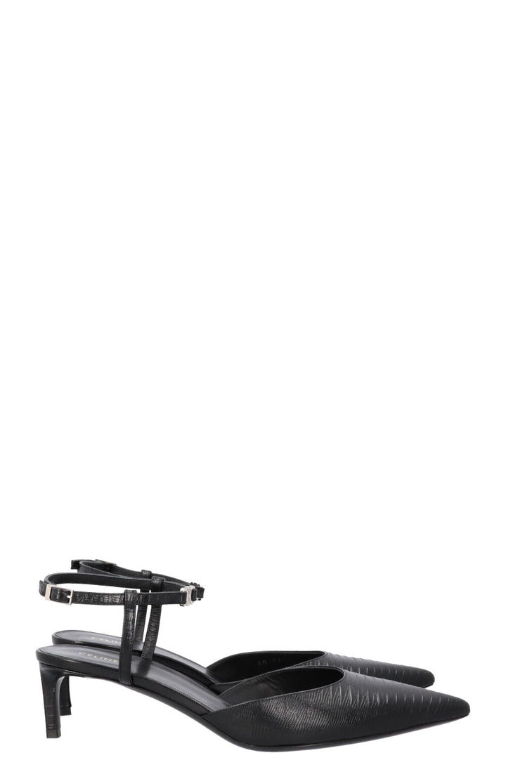 CELINE Triomphe Strap Heels Black