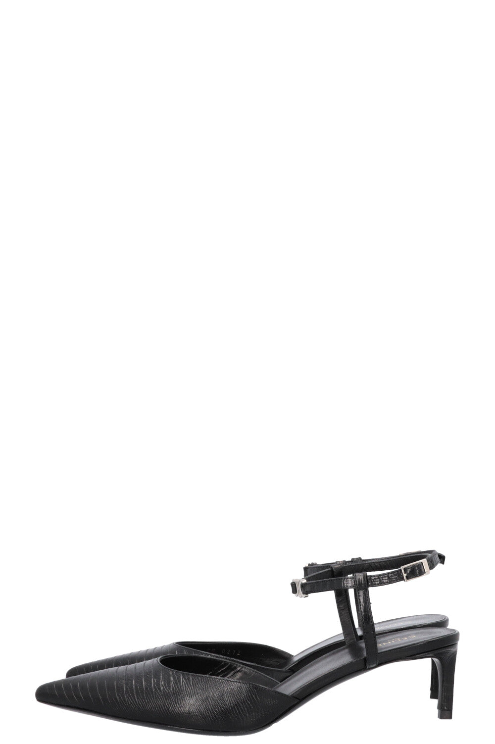 CELINE Triomphe Strap Heels Black