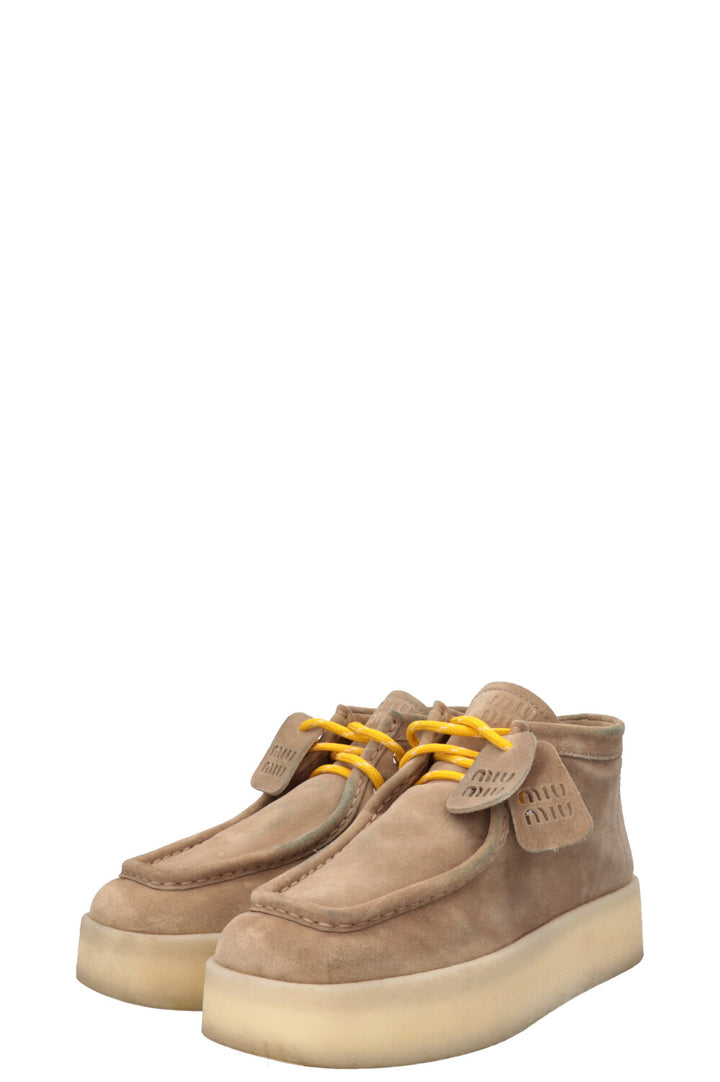 MIU MIU Desert Boots Suede Nude