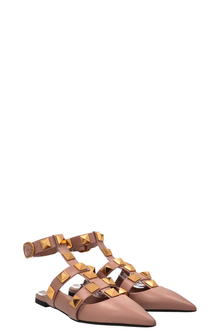 VALENTINO Roman Stud Flats Nude