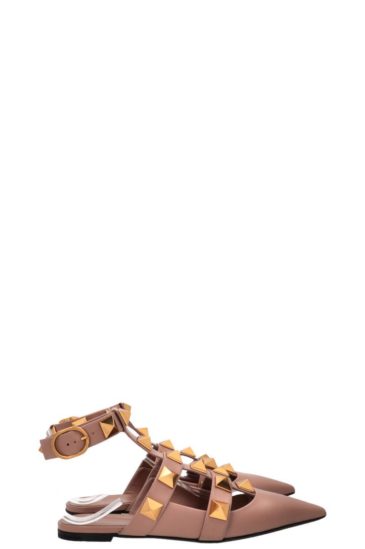 VALENTINO Roman Stud Flats Nude