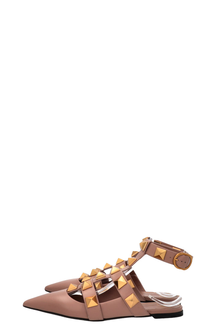 VALENTINO Roman Stud Flats Nude