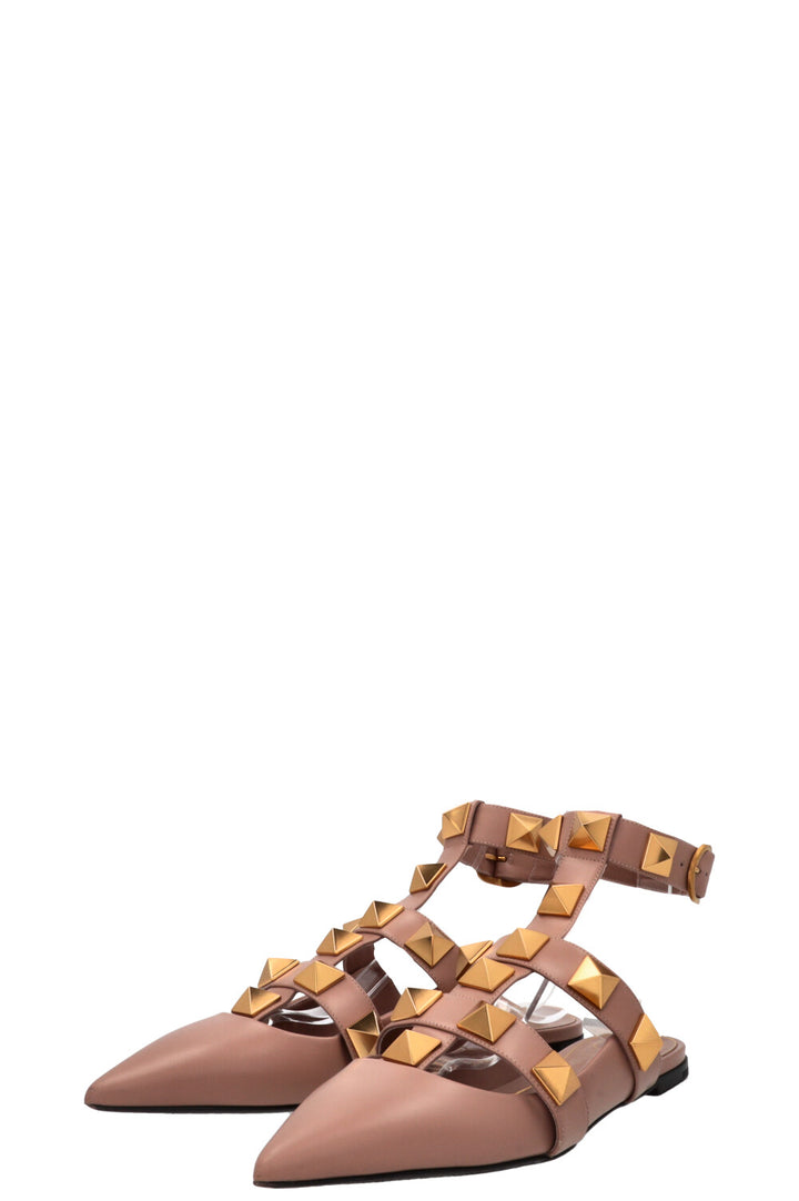 VALENTINO Roman Stud Flats Nude