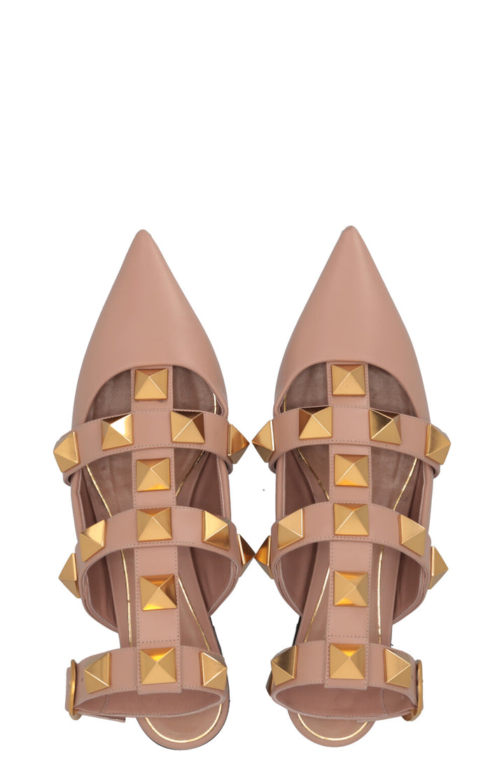 VALENTINO Roman Stud Flats Nude