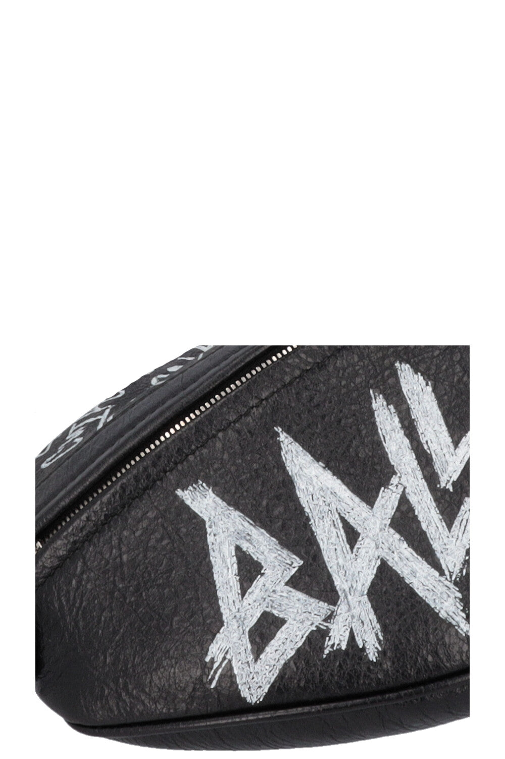 BALENCIAGA Souvenir Graffiti Belt Bag Leather Black