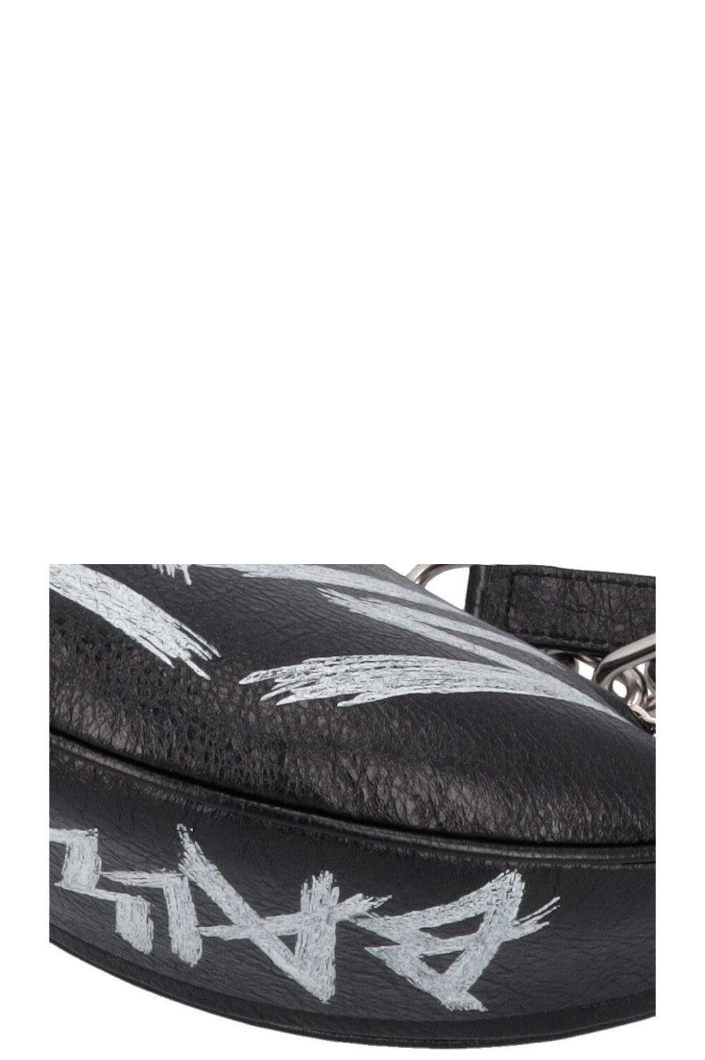 BALENCIAGA Souvenir Graffiti Belt Bag Leather Black