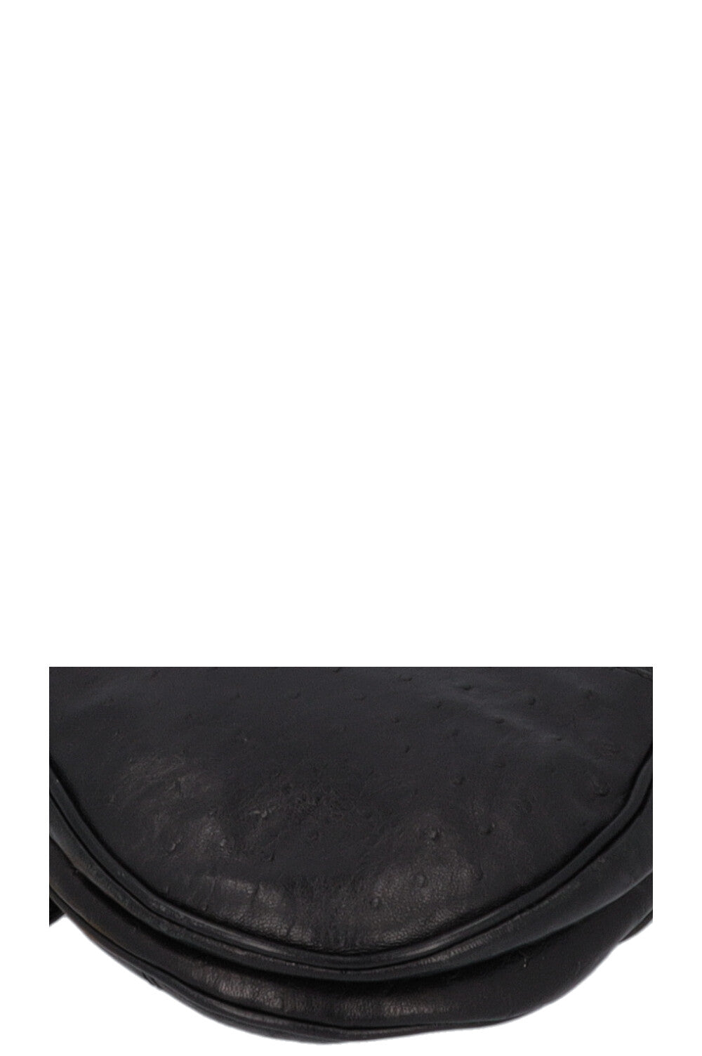 CHRISTIAN DIOR Vintage Saddle Bag Ostrich Black