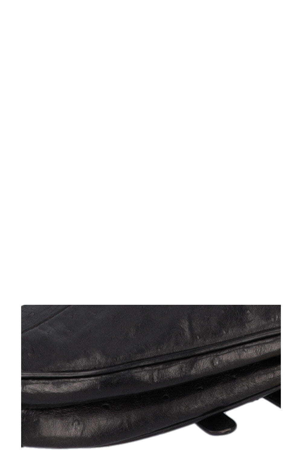 CHRISTIAN DIOR Vintage Saddle Bag Ostrich Black
