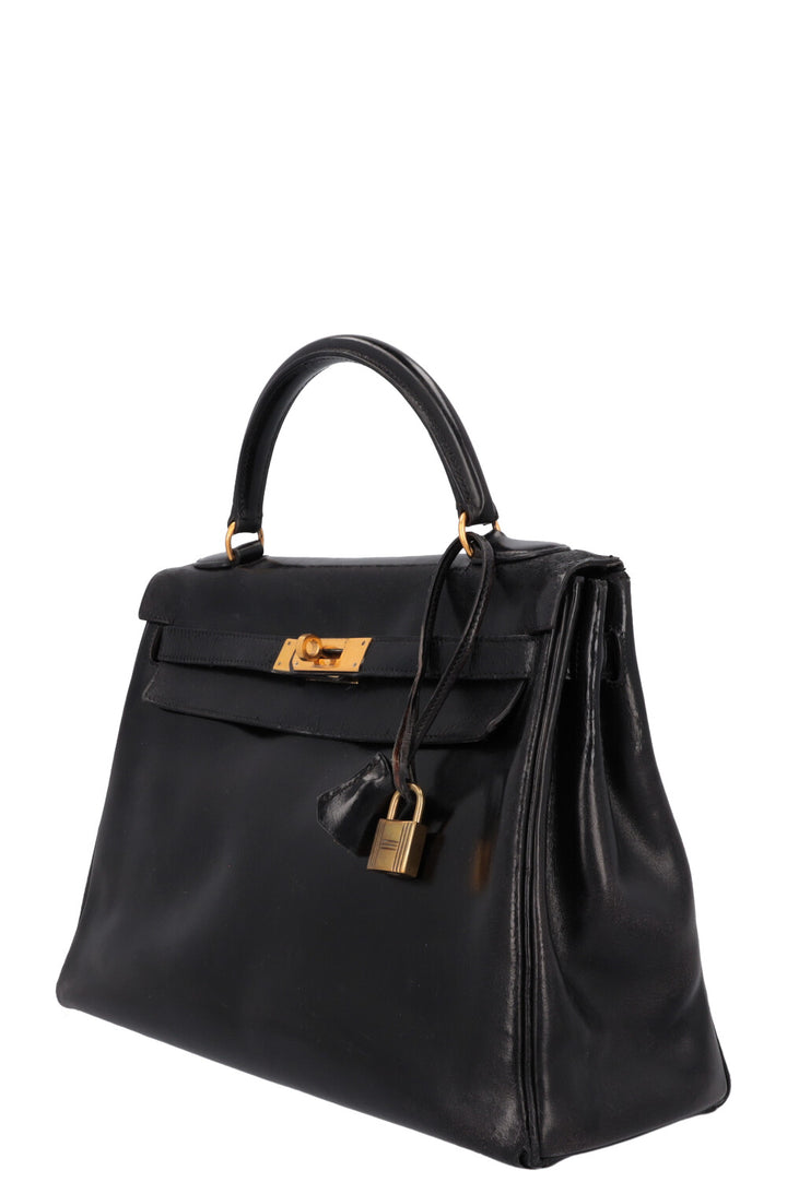 HERMÈS Kelly 32 Box Black
