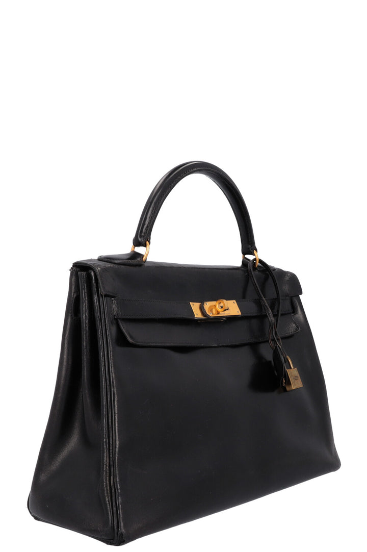 HERMÈS Kelly 32 Box Black
