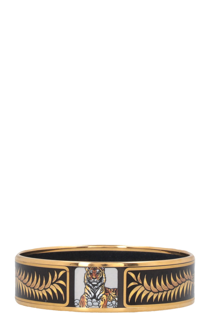 HERMÈS Vintage Tiger Bracelet Enamel Gold