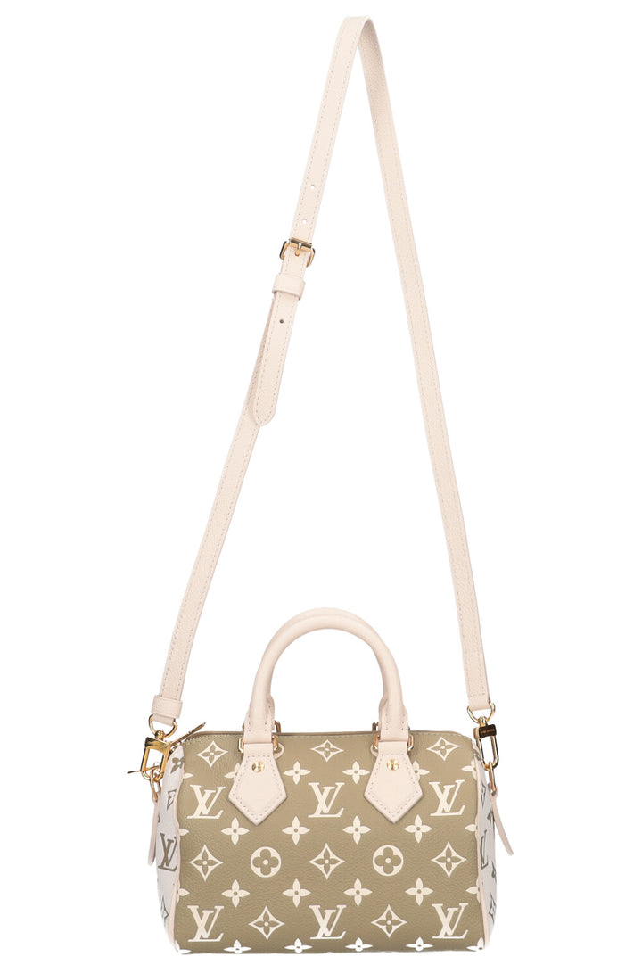 LOUIS VUITTON Speedy Bandoulière 20 MNG Empreinte Khaki White