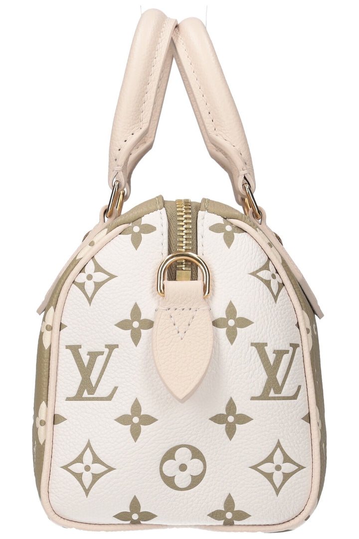 LOUIS VUITTON Speedy Bandoulière 20 MNG Empreinte Khaki White