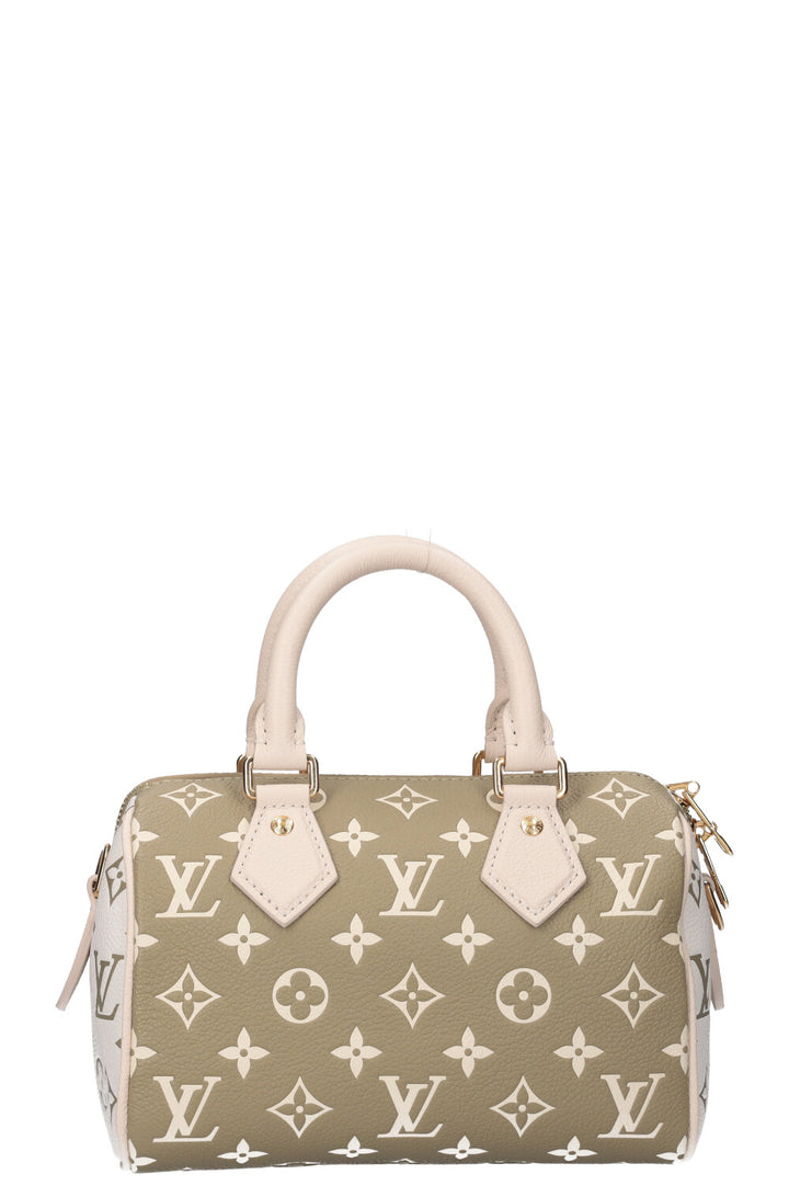 LOUIS VUITTON Speedy Bandoulière 20 MNG Empreinte Khaki White