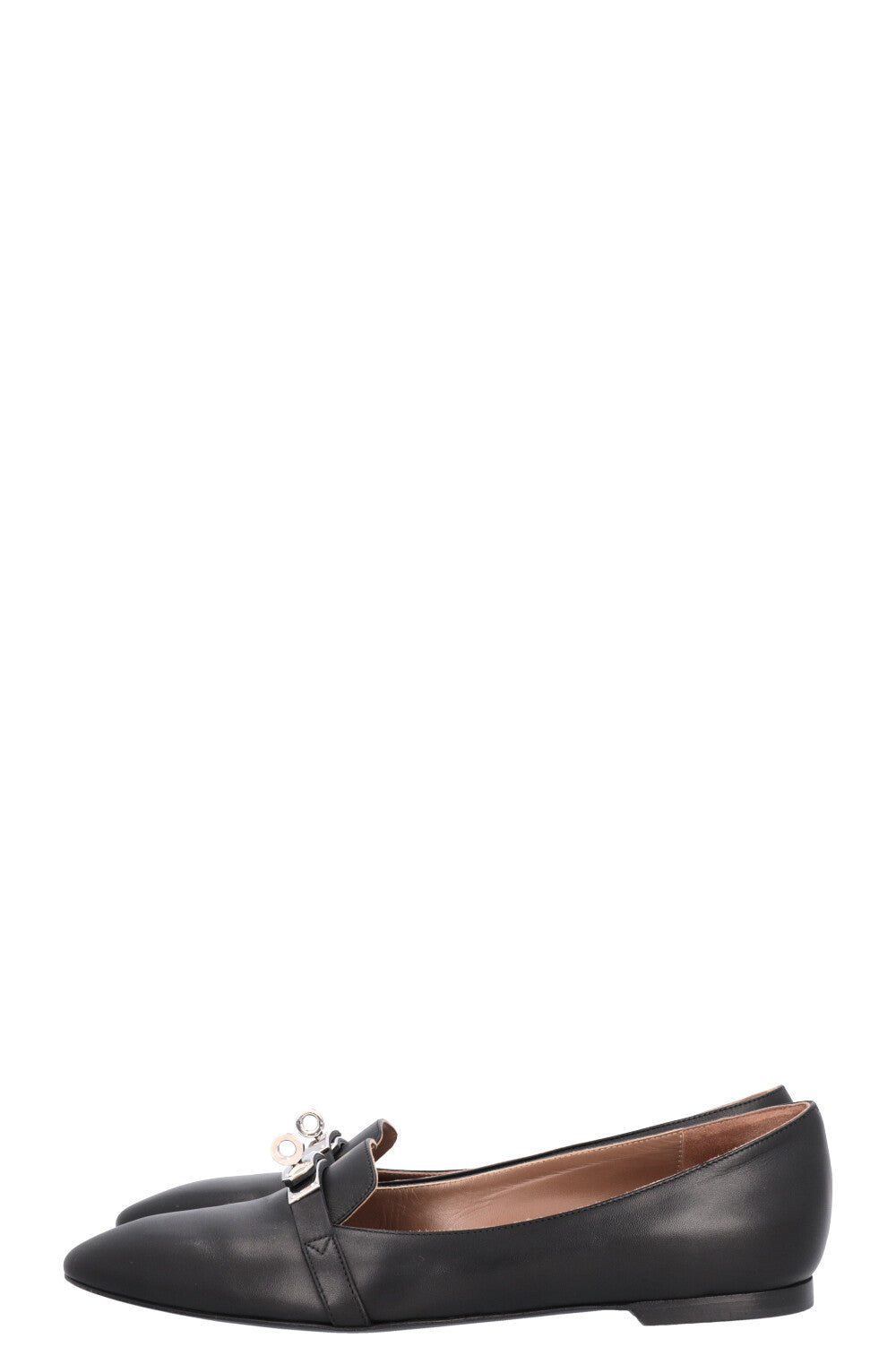 HERMÈS Pégase Flats Leather Black