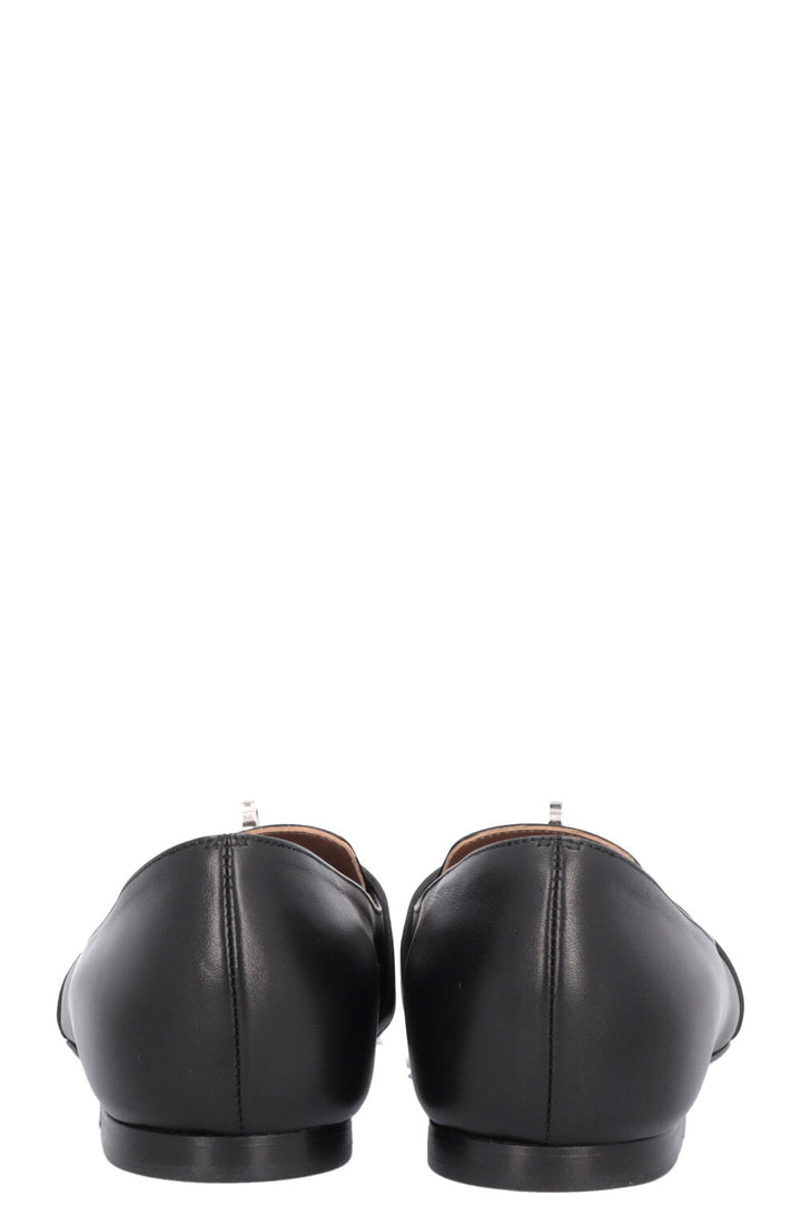 HERMÈS Pégase Flats Leather Black
