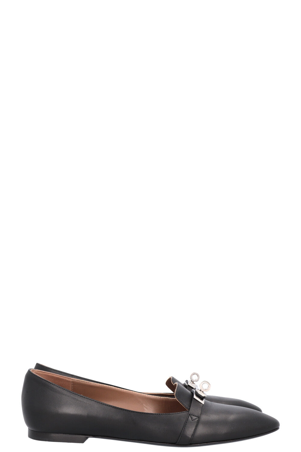 HERMÈS Pégase Flats Leather Black
