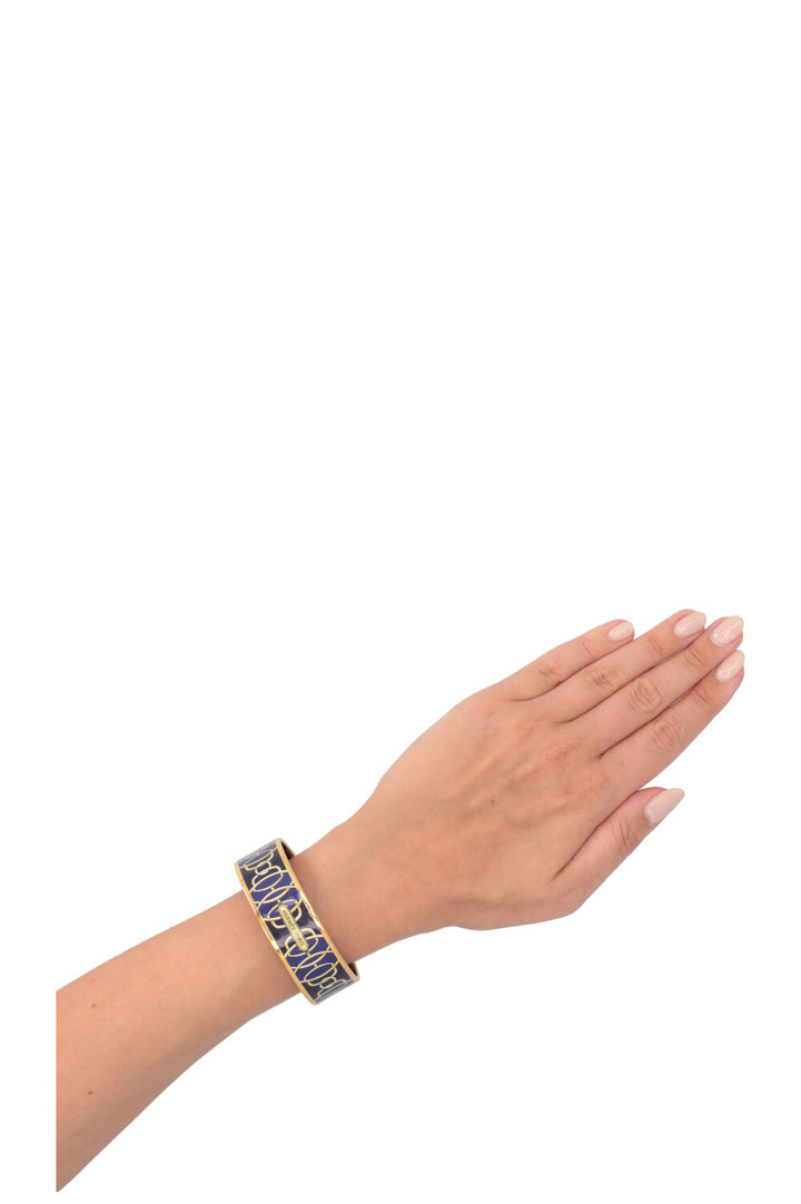 HERMÈS Lift Profile Bracelet Gold Blue