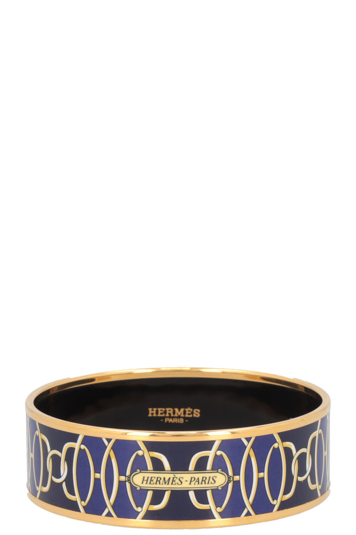 HERMÈS Lift Profile Bracelet Gold Blue
