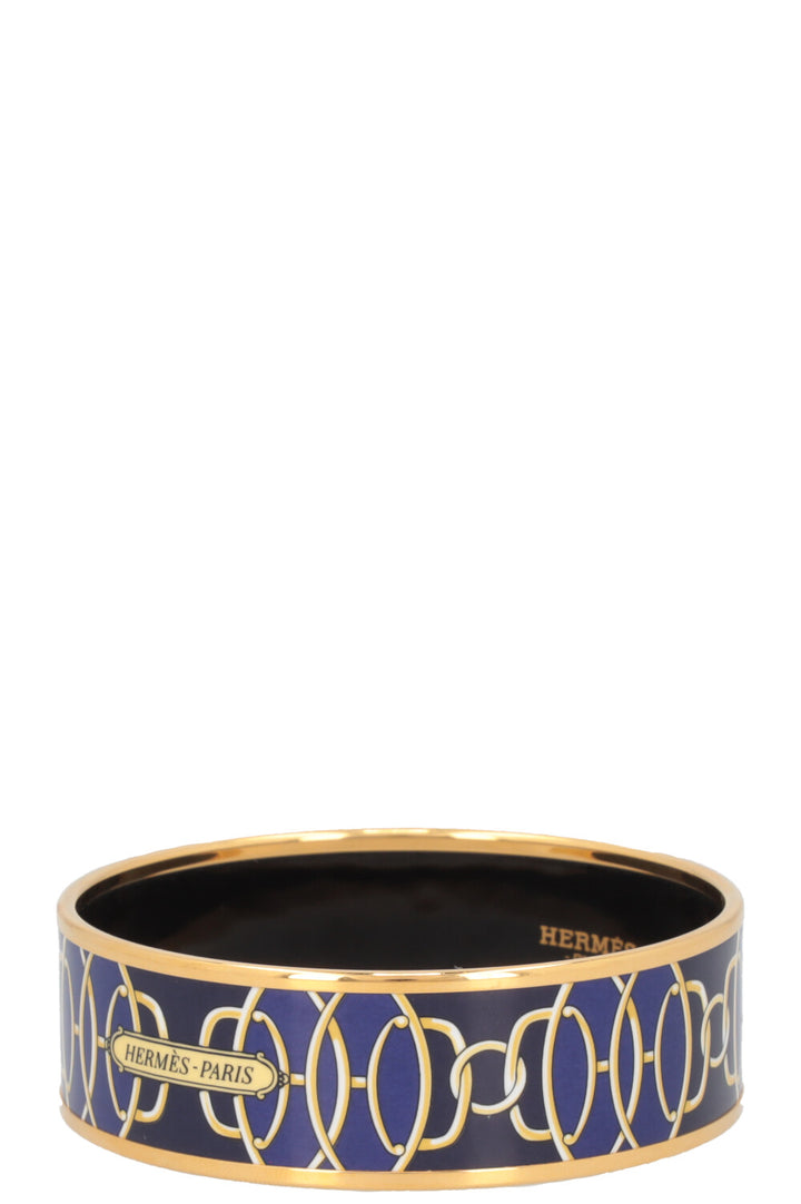 HERMÈS Lift Profile Bracelet Gold Blue