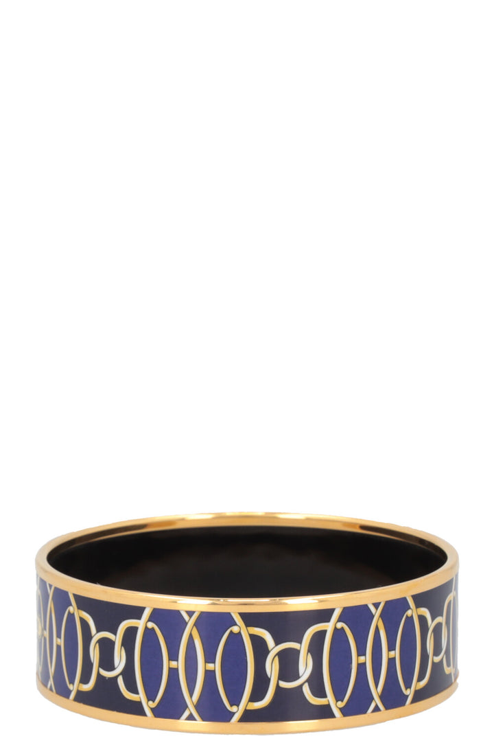 HERMÈS Lift Profile Bracelet Gold Blue