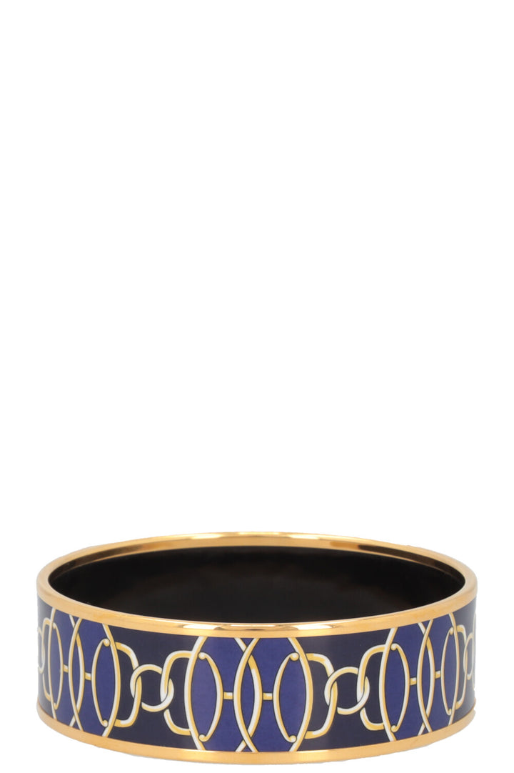 HERMÈS Lift Profile Bracelet Gold Blue