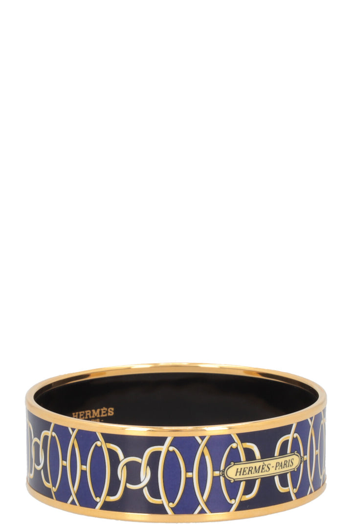 HERMÈS Lift Profile Bracelet Gold Blue