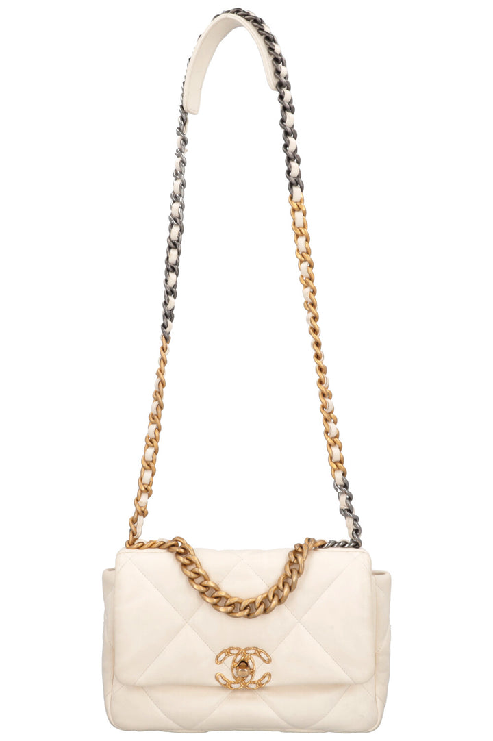 CHANEL 19 Small Bag Leather Creme