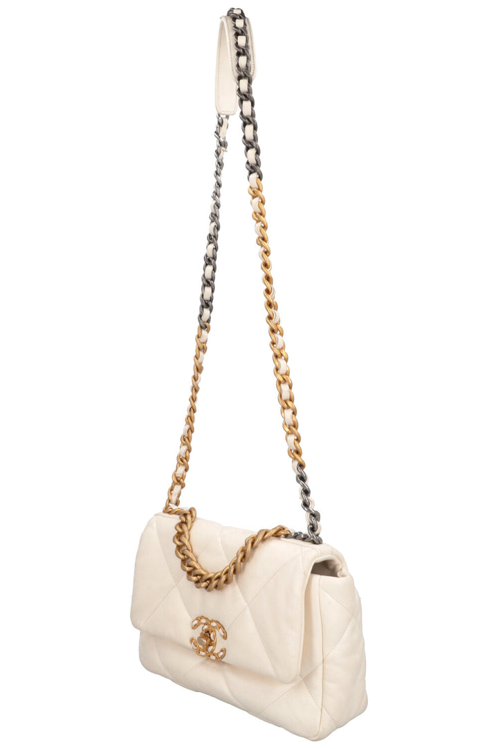 CHANEL 19 Small Bag Leather Creme