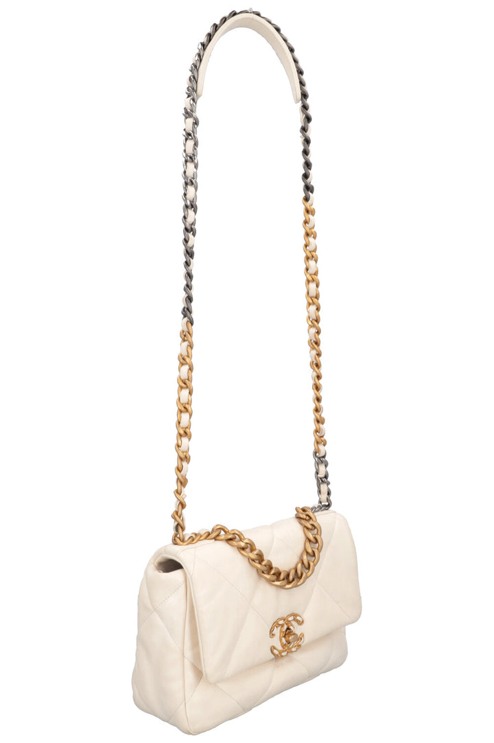 CHANEL 19 Small Bag Leather Creme
