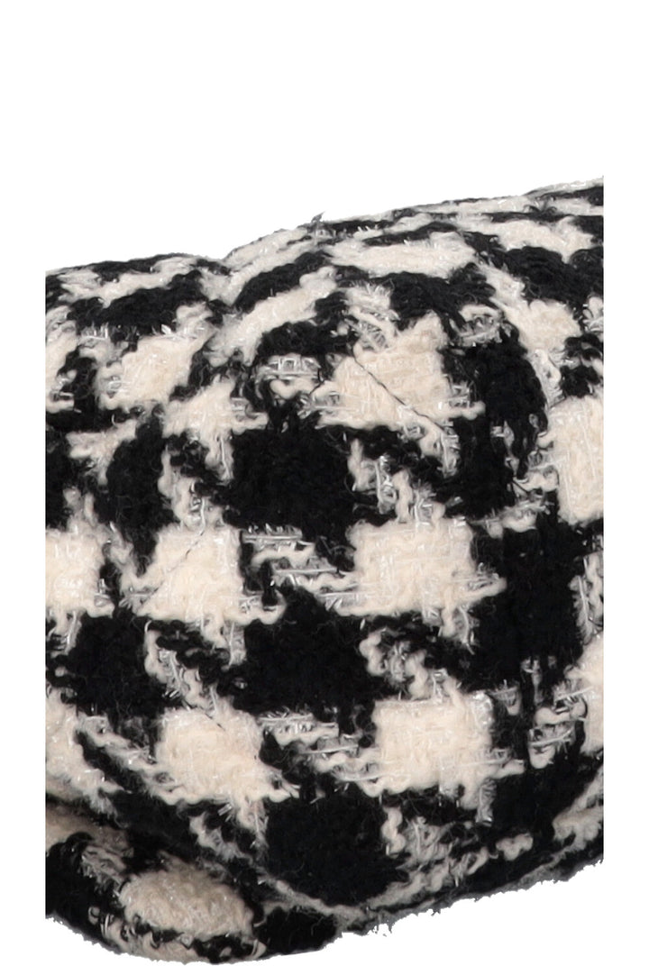 CHANEL 19 Houndstooth Tweed Maxi Black White
