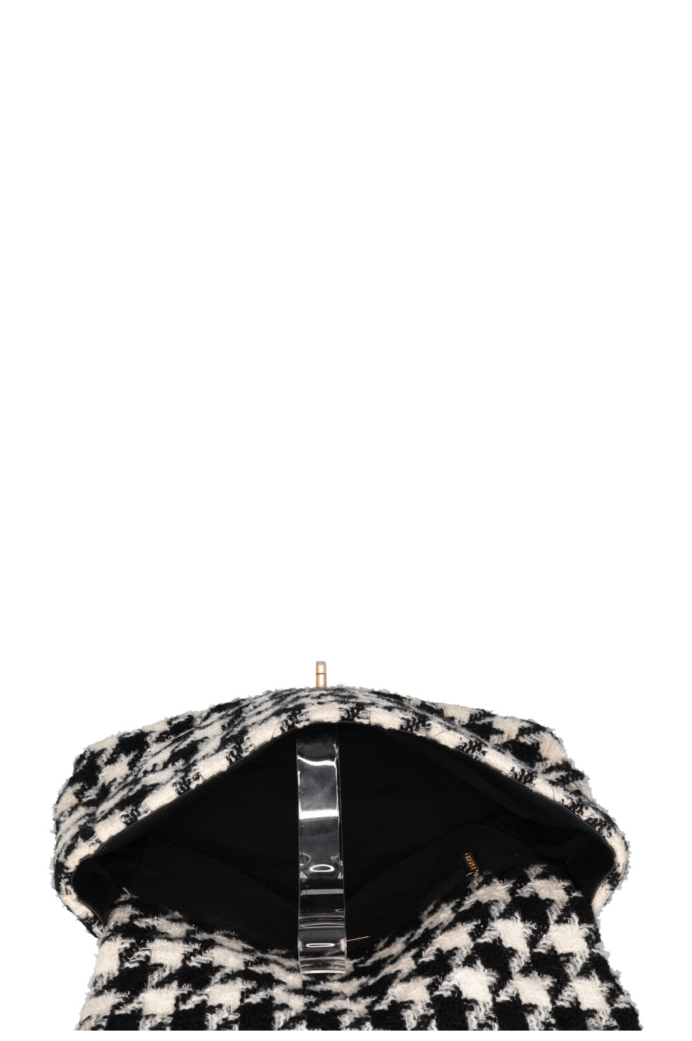 CHANEL 19 Houndstooth Tweed Maxi Black White