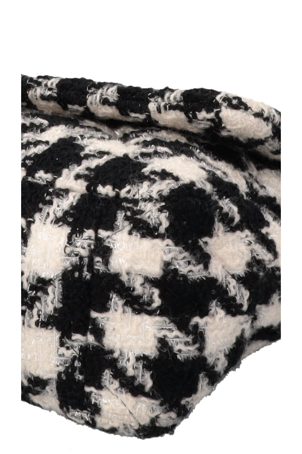 CHANEL 19 Houndstooth Tweed Maxi Black White