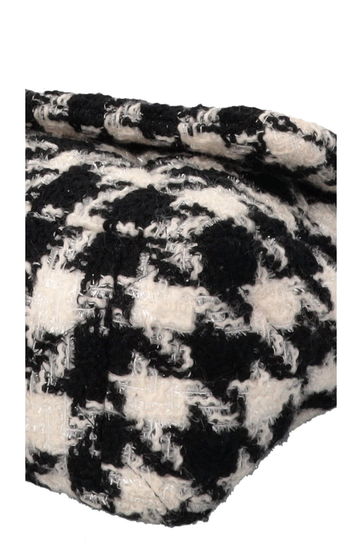 CHANEL 19 Houndstooth Tweed Maxi Black White